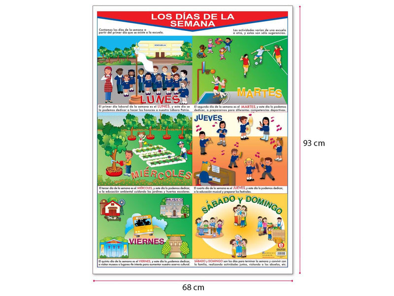 Póster Los días de la Semana - Educatodo material didáctico y juegos educativos - Educatodo