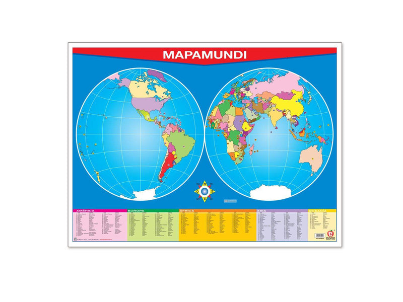 Póster Mapamundi - Educatodo material didáctico y juegos educativos - Educatodo