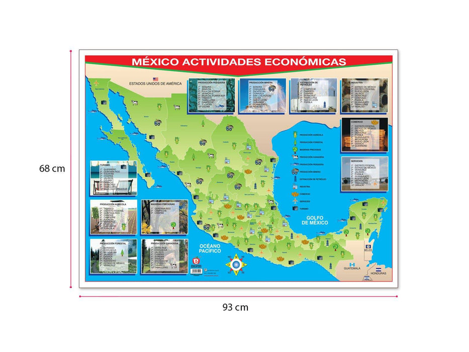 Póster México Actividades Económicas - Educatodo material didáctico y juegos educativos - Educatodo