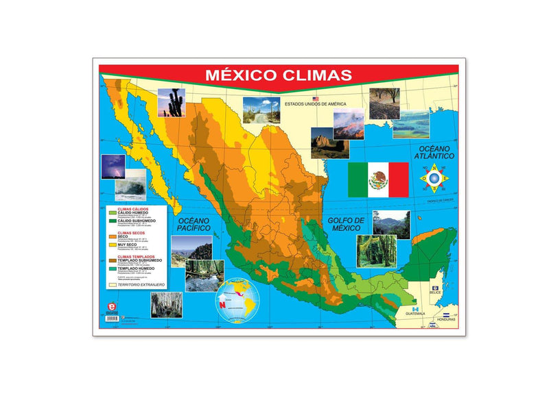 Póster México Climas - Educatodo material didáctico y juegos educativos - Educatodo