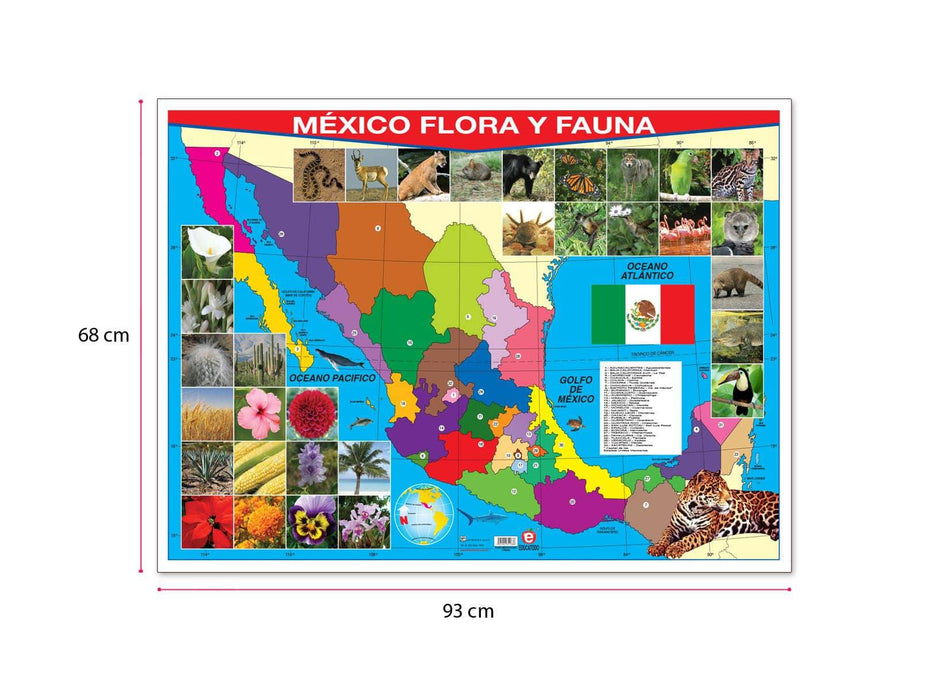 Póster México Flora y Fauna - Educatodo material didáctico y juegos educativos - Educatodo
