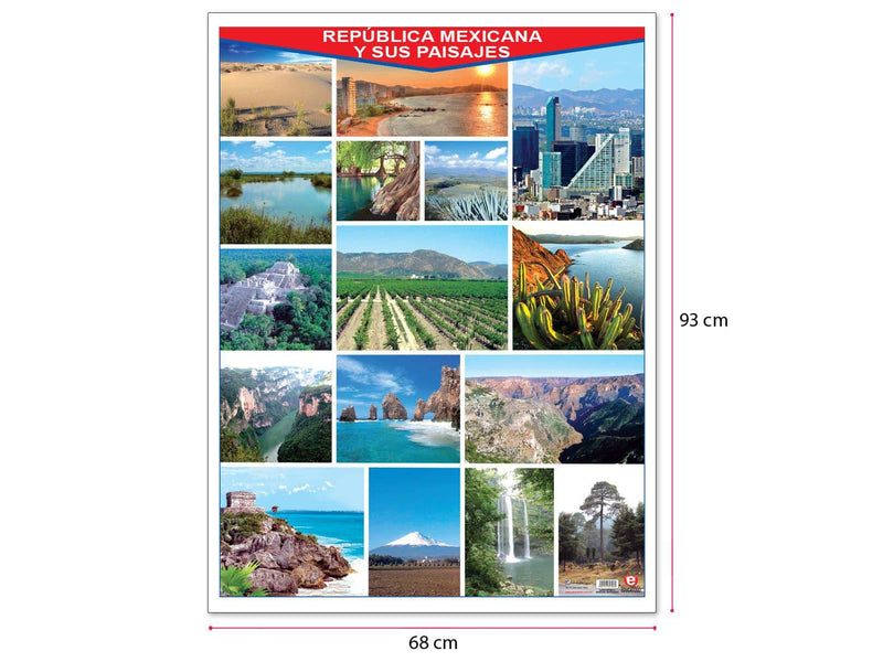 Póster México y sus Paisajes - Educatodo material didáctico y juegos educativos - Educatodo