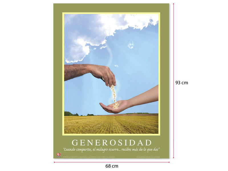 Póster Motivacional Generosidad - Educatodo material didáctico y juegos educativos - Educatodo