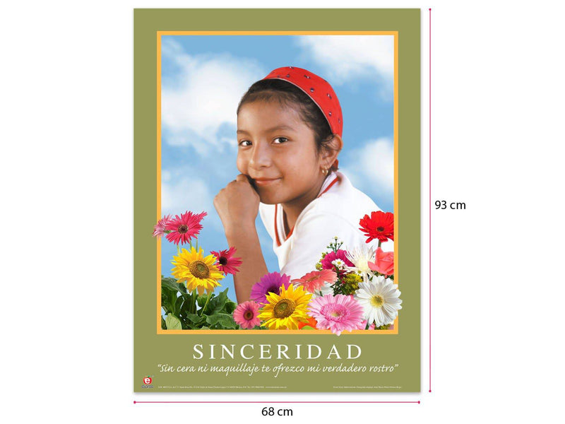 Póster Motivacional Sinceridad - Educatodo material didáctico y juegos educativos - Educatodo