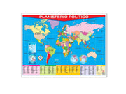Póster Planisferio Político / Political World Map - Educatodo material didáctico y juegos educativos - Educatodo