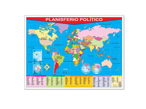 Póster Planisferio Político / Political World Map - Educatodo material didáctico y juegos educativos - Educatodo