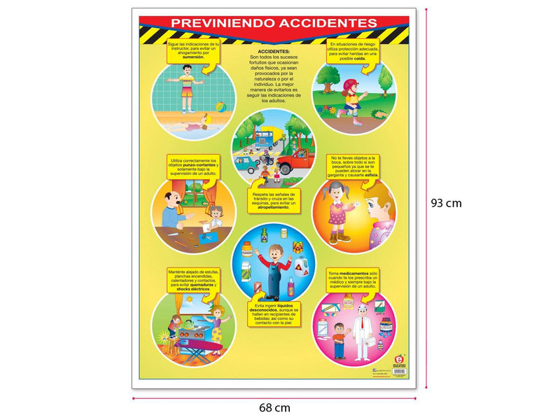Póster Previniendo Accidentes - Educatodo material didáctico y juegos educativos - Educatodo