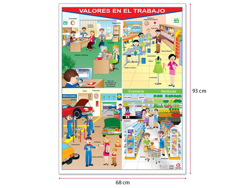Póster Valores en El Trabajo - Educatodo material didáctico y juegos educativos - Educatodo