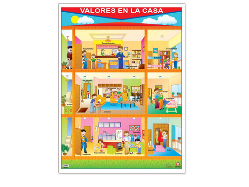 Póster Valores en La Casa - Educatodo material didáctico y juegos educativos - Educatodo