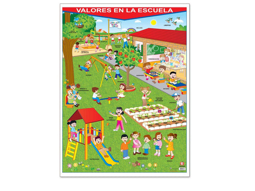 Póster Valores en La Escuela - Educatodo material didáctico y juegos educativos - Educatodo