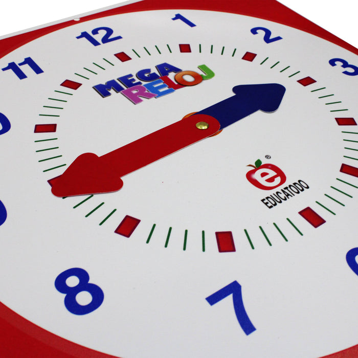 Mega Reloj 40 x 40 cm - Educatodo material didáctico y juegos educativos - Educatodo