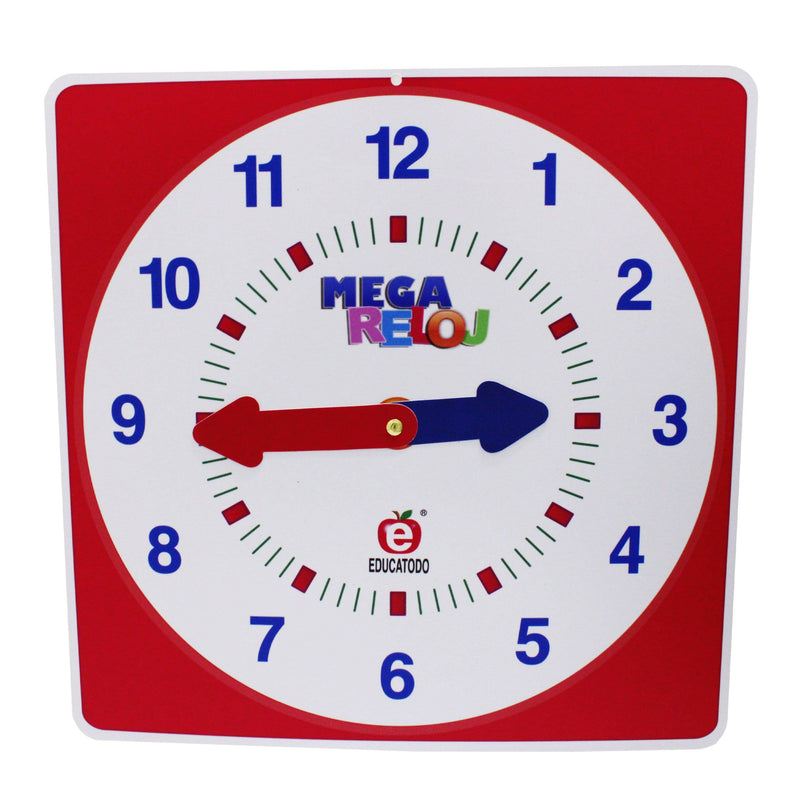 Mega Reloj 40 x 40 cm - Educatodo material didáctico y juegos educativos - Educatodo