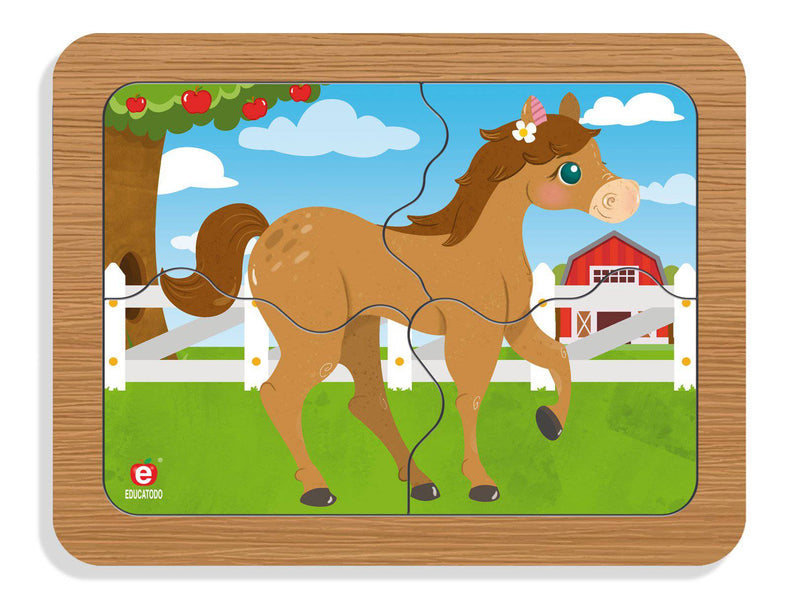 Rompecabezas Caballo con cría - Educatodo material didáctico y juegos educativos - Educatodo