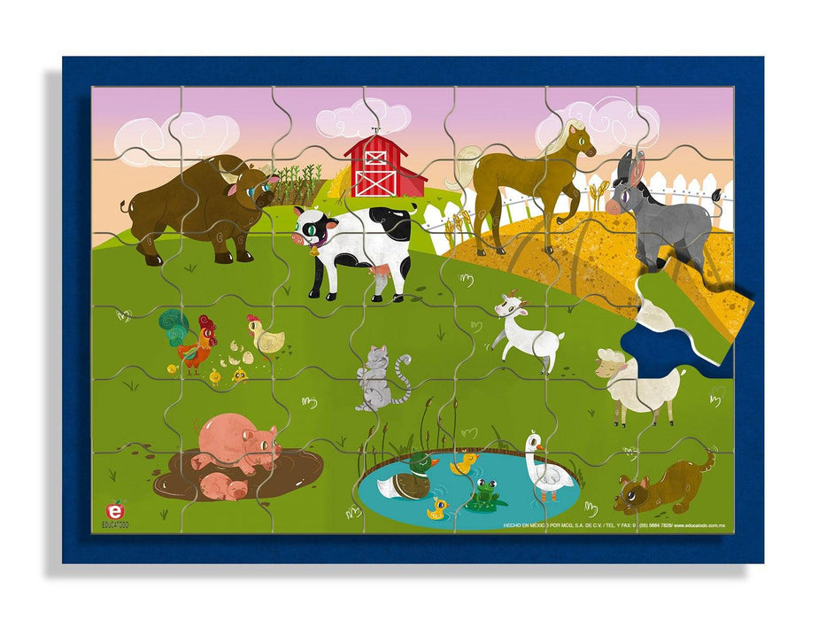 Rompecabezas con marco 42 Piezas La Granja - Educatodo material didáctico y juegos educativos - Educatodo