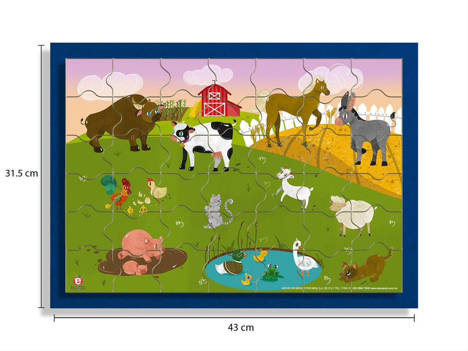 Rompecabezas con marco 42 Piezas La Granja - Educatodo material didáctico y juegos educativos - Educatodo