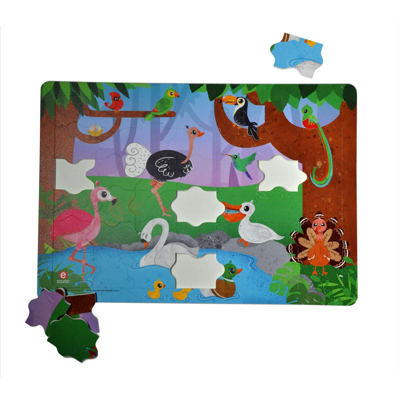 Rompecabezas con marco 42 Piezas  Las Aves - Educatodo material didáctico y juegos educativos - Educatodo
