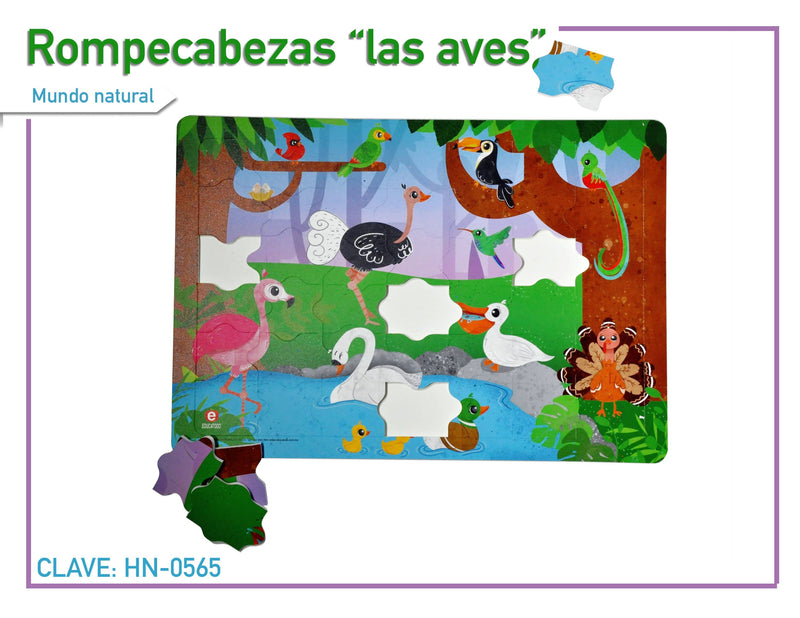 Rompecabezas con marco 42 Piezas  Las Aves - Educatodo material didáctico y juegos educativos - Educatodo