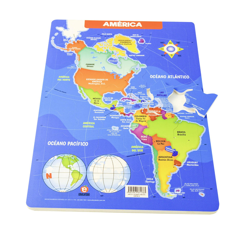 Rompecabezas de América - Educatodo material didáctico y juegos educativos - Educatodo