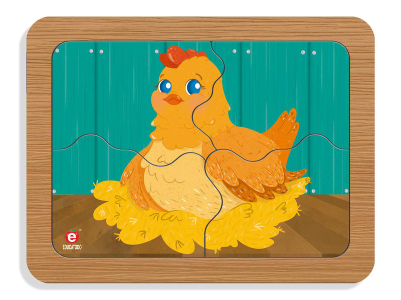 Rompecabezas Gallina con cría - Educatodo material didáctico y juegos educativos - Educatodo