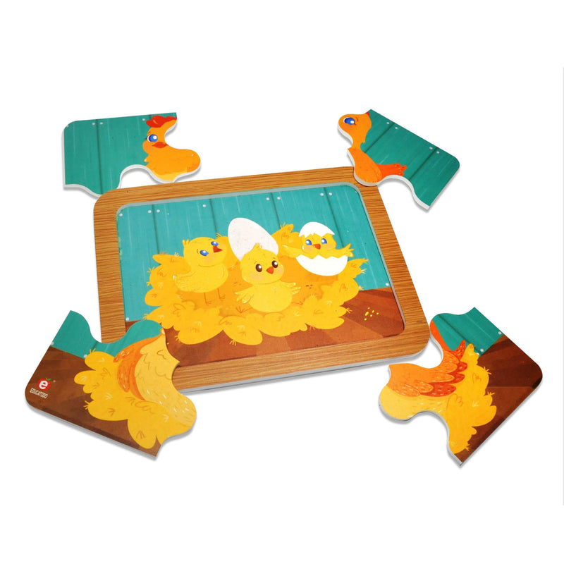 Rompecabezas Gallina con cría - Educatodo material didáctico y juegos educativos - Educatodo