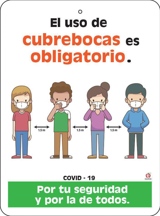 Señal El uso de Cubrebocas es Obligatorio - Educatodo material didáctico y juegos educativos - Educatodo