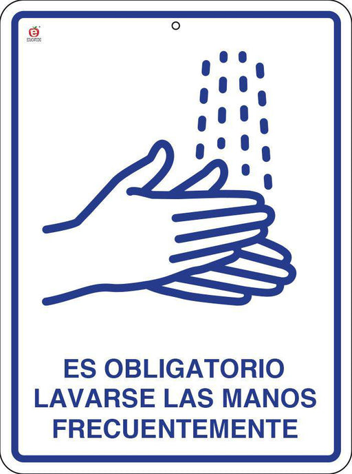 Señal es Obligatorio Lavarse las Manos Frecuentemente - Educatodo material didáctico y juegos educativos - Educatodo