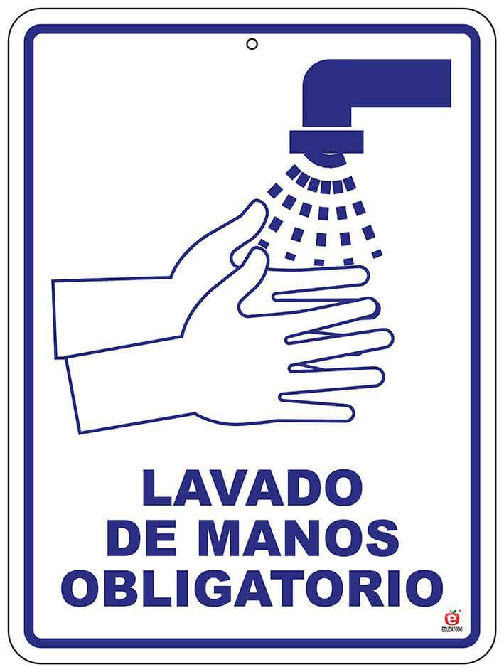 Señal Lavado de Manos Obligatorio - Educatodo material didáctico y juegos educativos - Educatodo