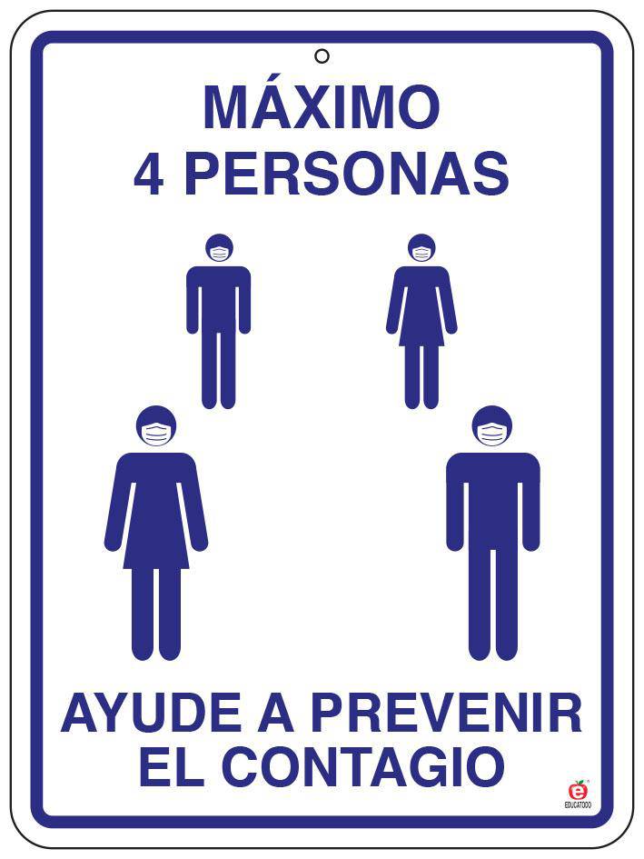 Señal Máximo 4 Personas - Educatodo material didáctico y juegos educativos - Educatodo