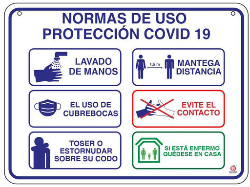 Señal Covid Normas de uso Protección - Educatodo material didáctico y juegos educativos - Educatodo