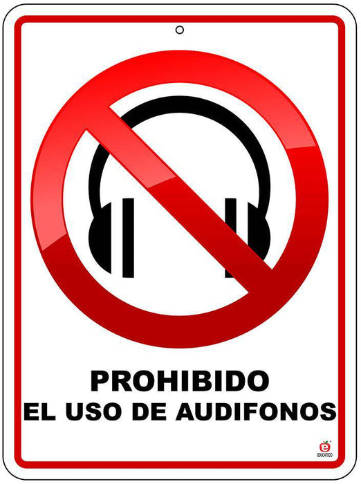 Señal Prohibido El Uso de Audífonos - Educatodo material didáctico y juegos educativos - Educatodo