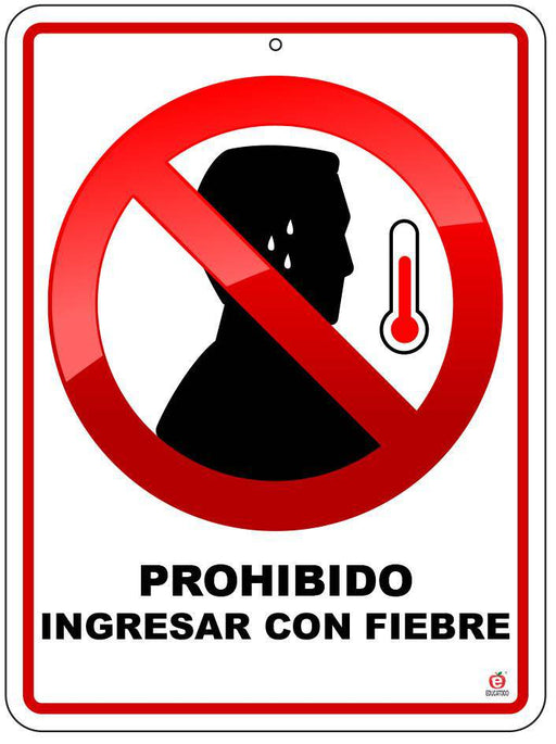 Señal Prohibido Ingresar con Fiebre - Educatodo material didáctico y juegos educativos - Educatodo