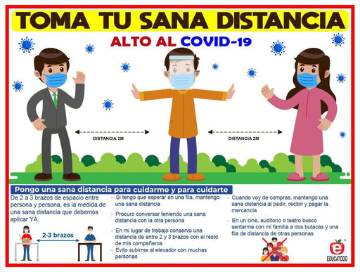 Señal Tela Plástica Toma Tu Sana Distancia - Educatodo material didáctico y juegos educativos - Educatodo