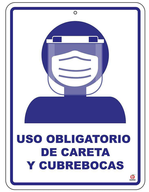 Señal uso Obligatorio de Careta y Cubrebocas - Educatodo material didáctico y juegos educativos - Educatodo
