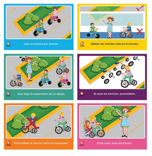 Paquete de Señales Área de Triciclos - Educatodo material didáctico y juegos educativos - Educatodo