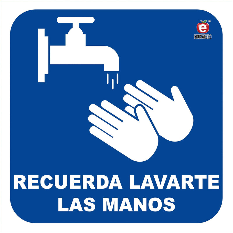 Señal Individual Recuerda Lavarte Las Manos - Educatodo material didáctico y juegos educativos - Educatodo