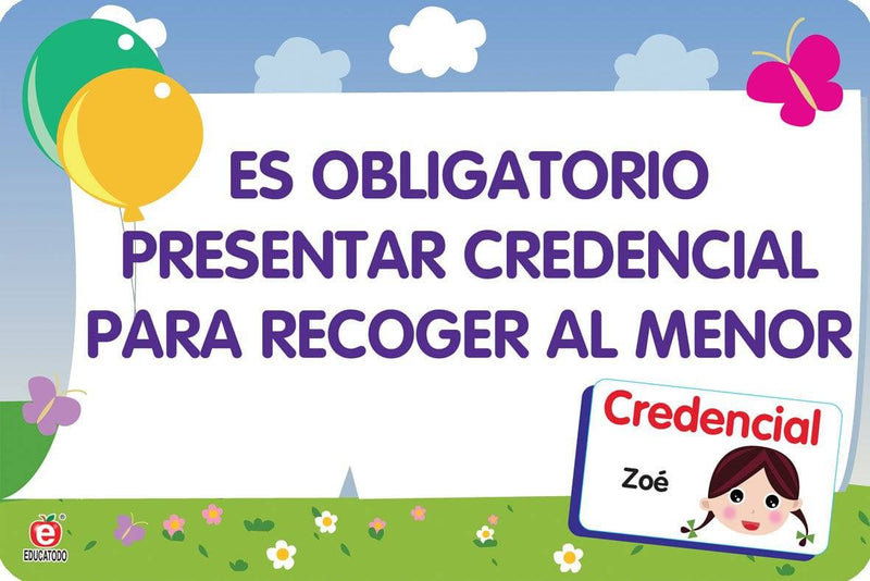 Señal Presentar Credencial - Educatodo material didáctico y juegos educativos - Educatodo