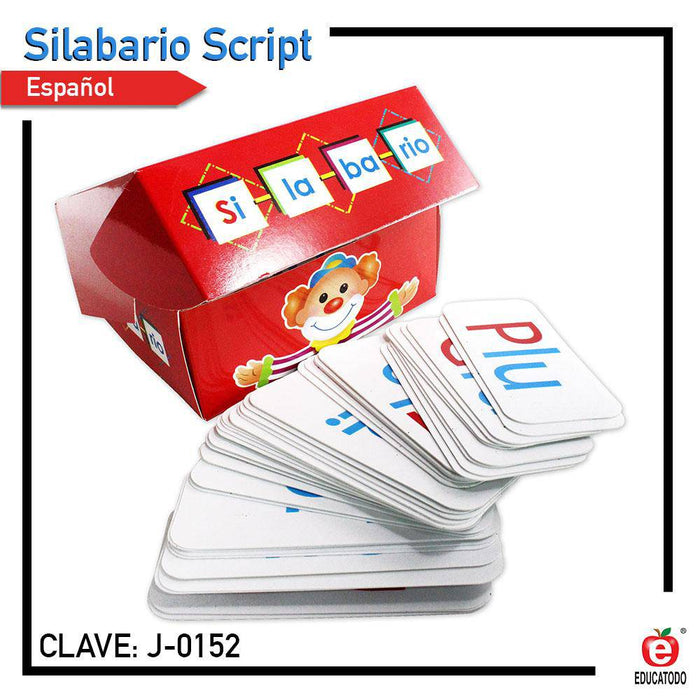Silabario Script 222 tarjetas - Educatodo material didáctico y juegos educativos - Educatodo
