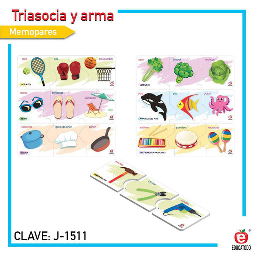 Triasocia y Arma 45 Piezas 22.5 x 7.5 - Educatodo material didáctico y juegos educativos - Educatodo